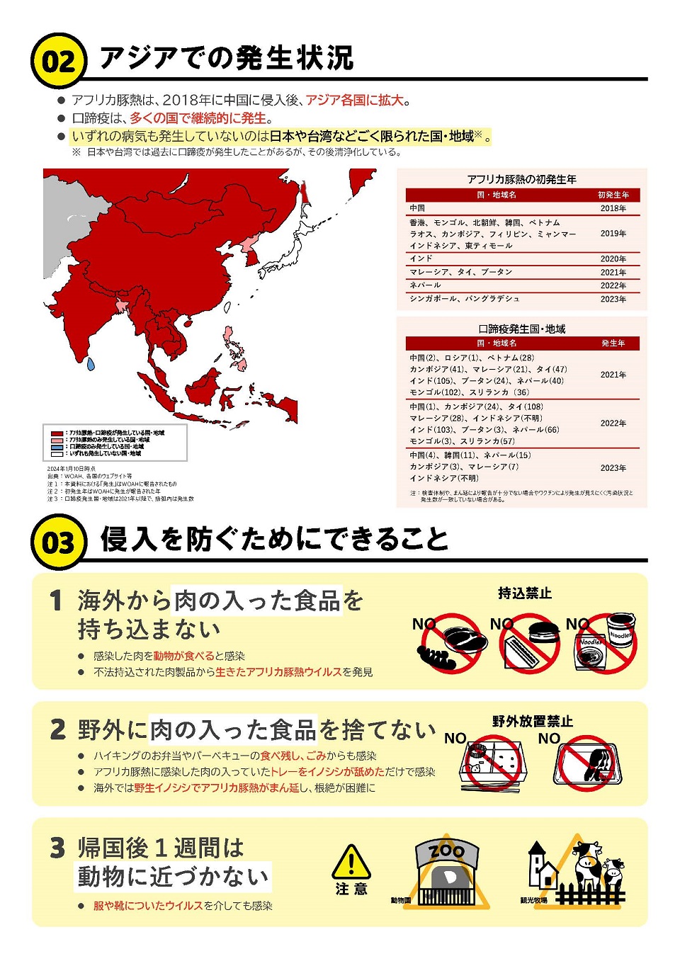 家畜伝染病侵入防止協力のお願い