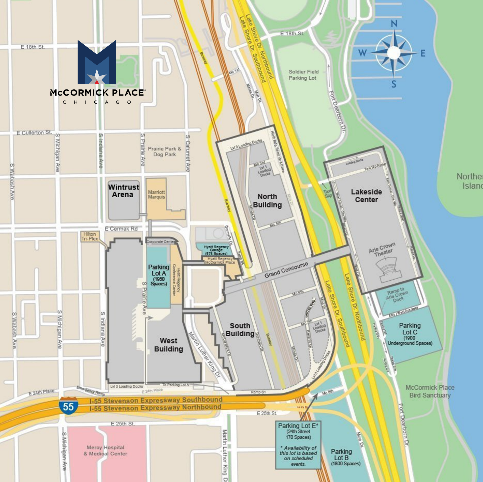 McCormick Place Parking Lots Map