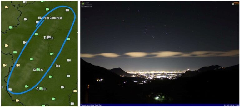 Onda orografica di altocumuli lenticolari piemonte