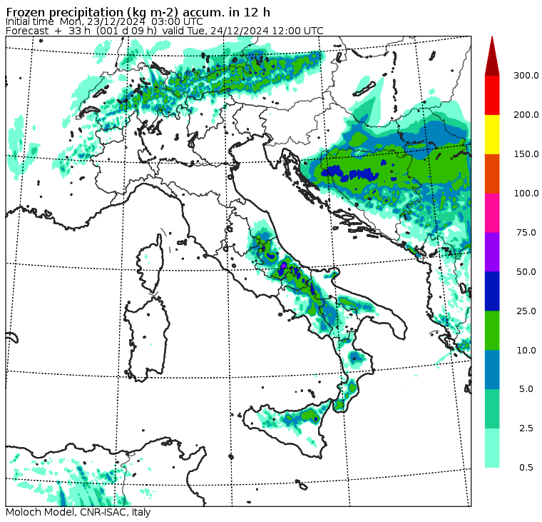 allerta neve martedì 24 mattina