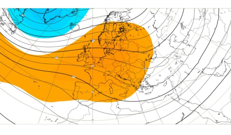 Anomalie di pressione a 500 hPa febbraio 2025