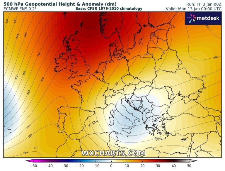 Mappa ens ECMWF 12-13 gennaio