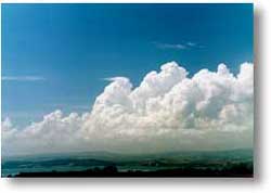 Cumulus clouds over land