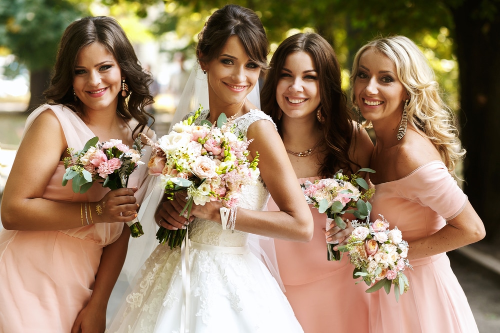 Bride and bridesmaids