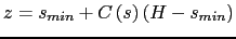 $\displaystyle z = s_{min}+C\left(s\right)\left(H-s_{min}\right)$