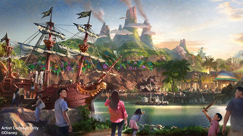 Concept art of the Peter Pan themed area in the Fantasy Springs port coming to Tokyo DisneySea. (Courtesy of Disney)