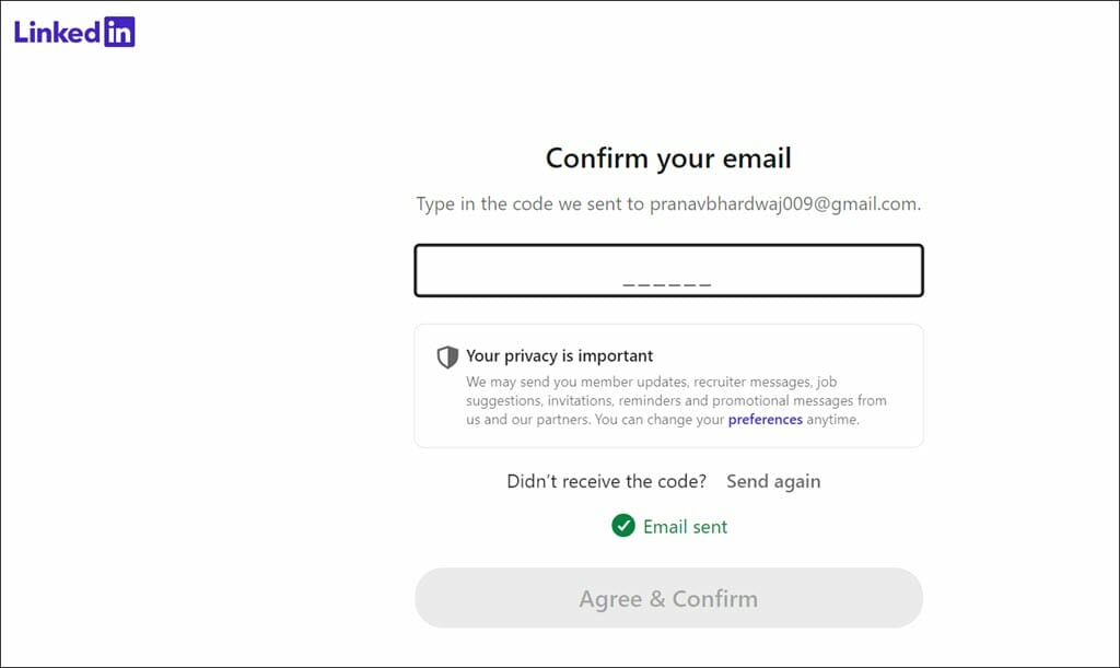 confirm your email