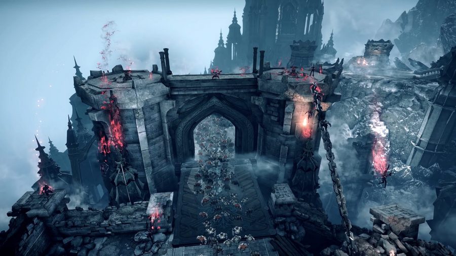 A siege warfare battle in MMO Lost Ark