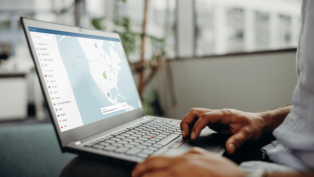 NordVPN auf einem Notebook