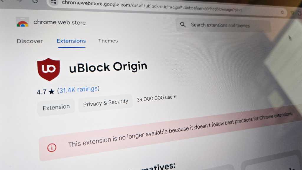 ublock origin chromebook screen