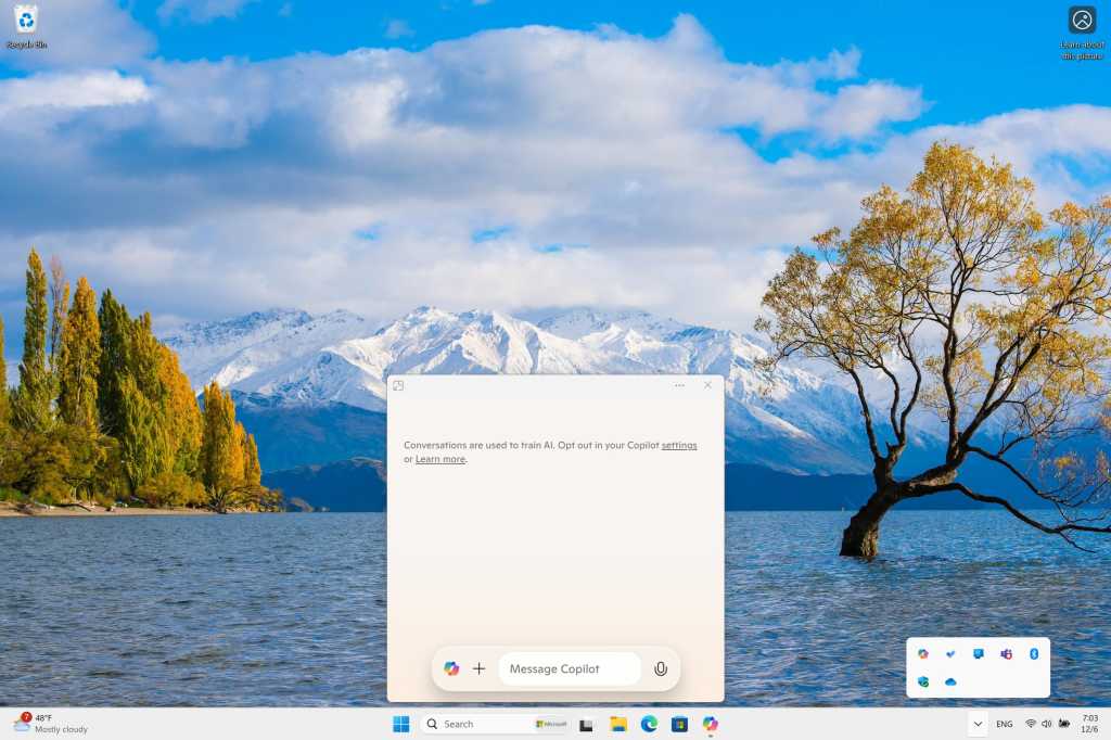 Microsoft Windows Copilot compact native app