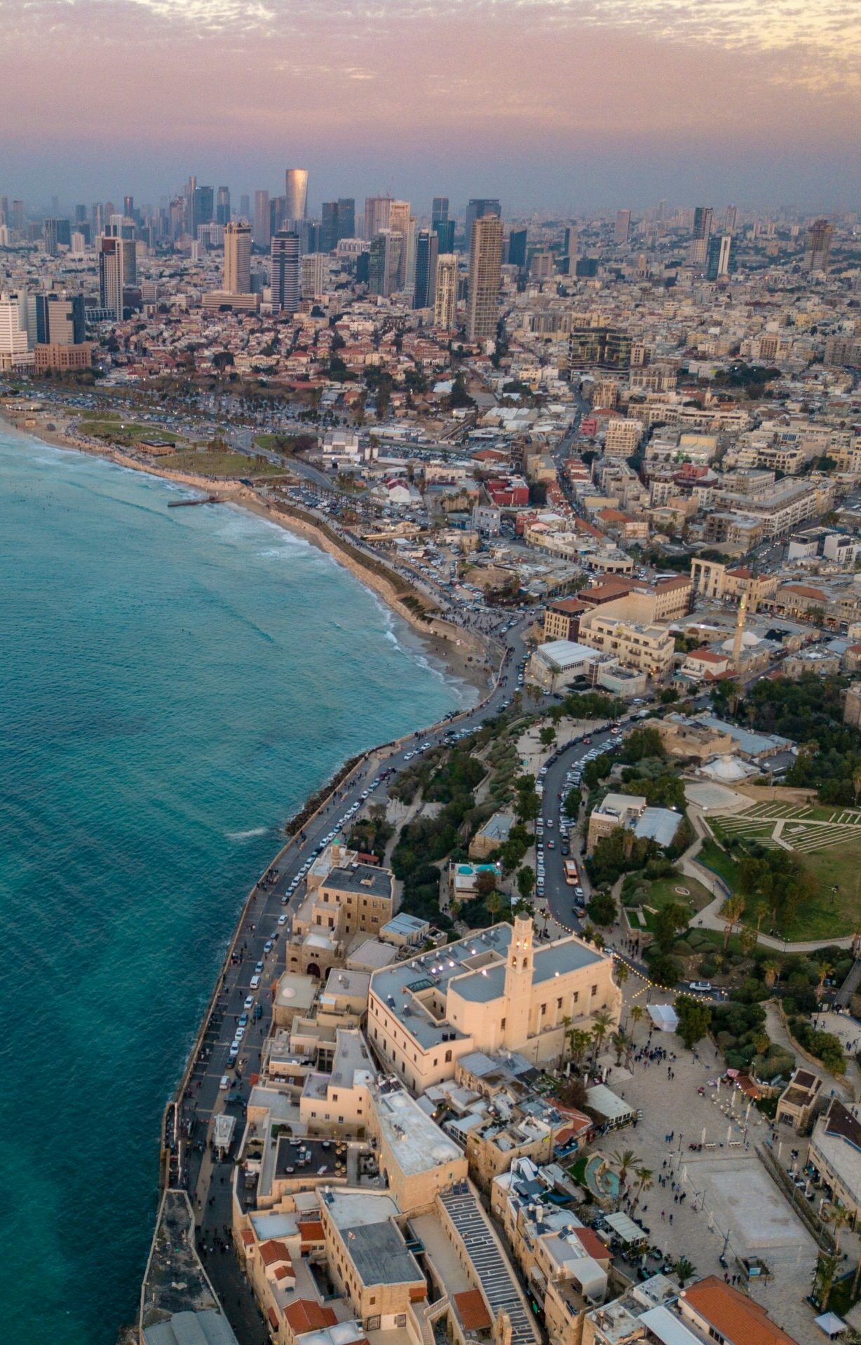 Drone view of coastal area