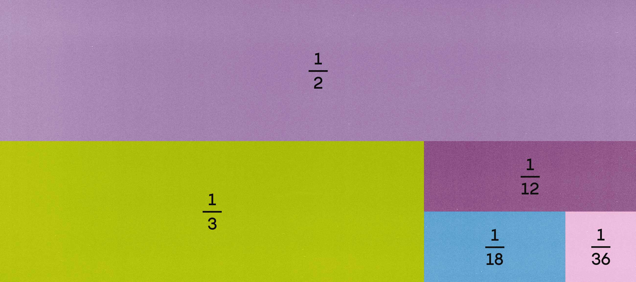 A rectangle broken up into five fractions.