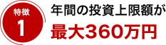特徴1 年間の投資上限額が最大360万円