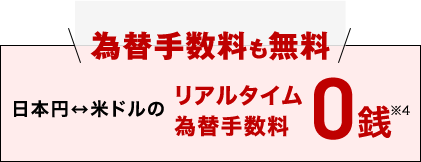 為替手数料も無料 日本円米ドルのリアルタイム為替手数料0銭※4