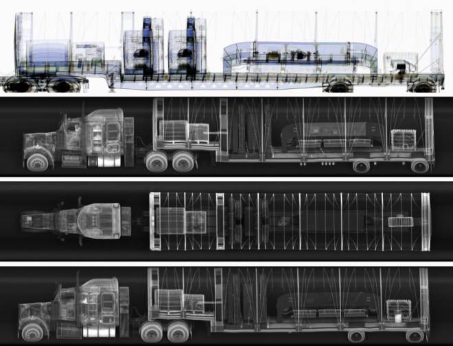 Eagle P60 ZBx transmission and Z Backscatter images from three sides