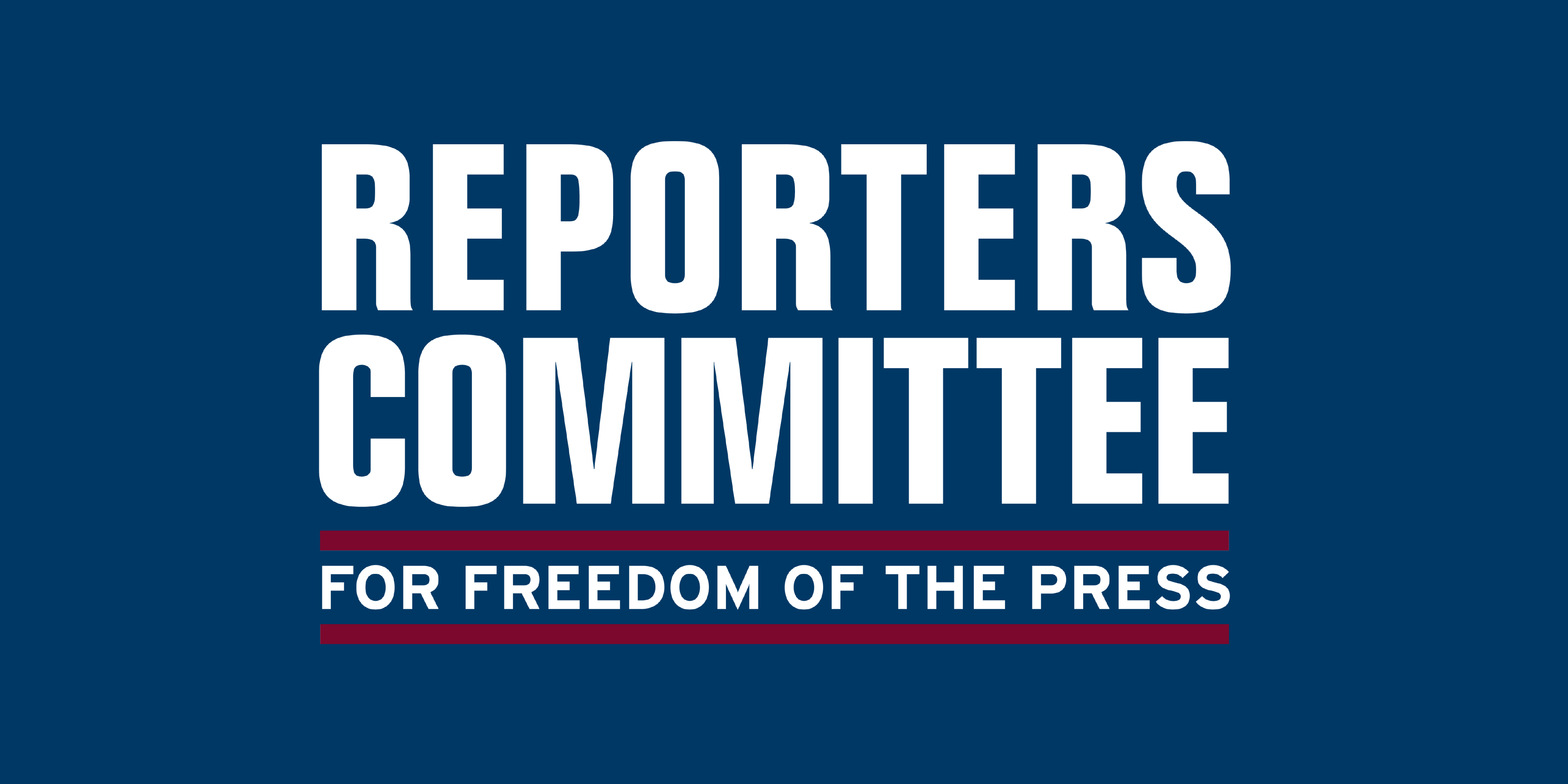 White text reading The Reporters Committee on a blue background.