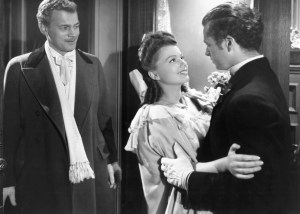 THE MAGNIFICENT AMBERSONS, from left: Joseph Cotten, Anne Baxter, Tim Holt, 1942