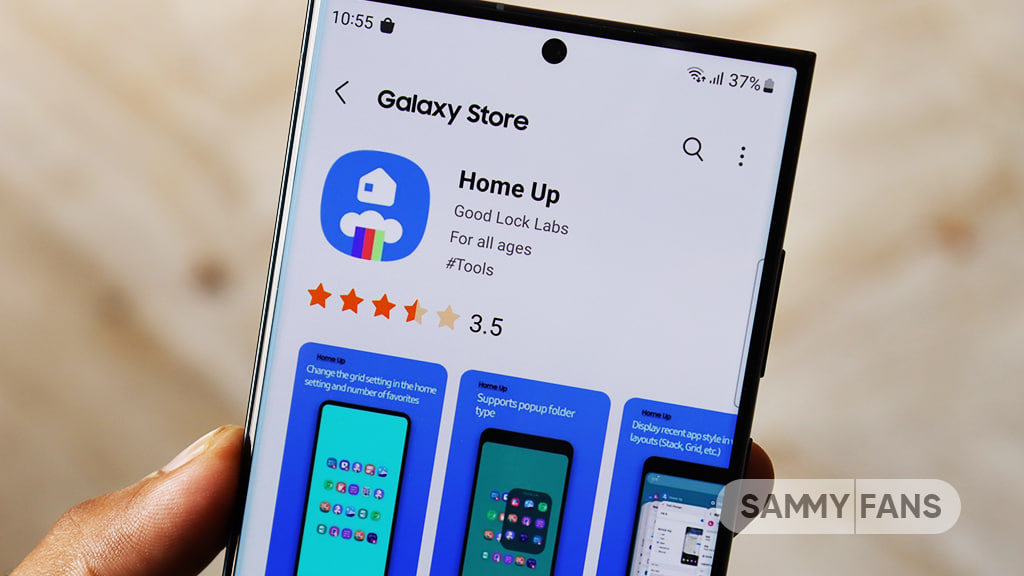 Samsung Home Up Finder Swipe function