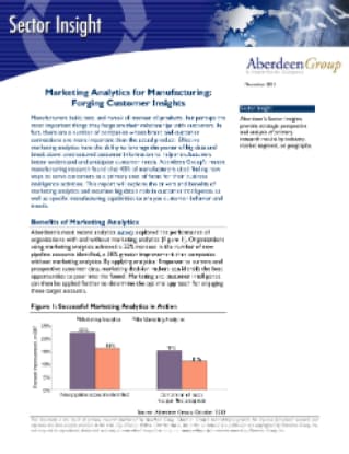 Marketing Analytics for Manufacturing: Forging Customer Insights