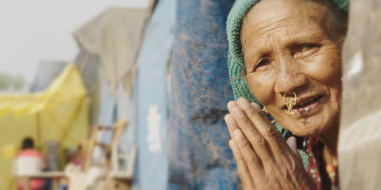 Woman displaced by earthquake in Nepal