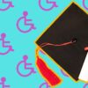 Grad cap and diploma disability background