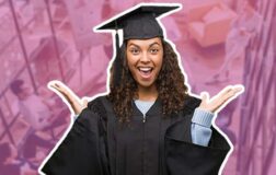 graduate against office background