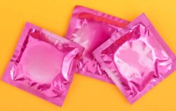 pink condom packets