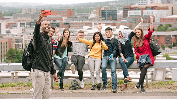 Group of students taking a selfie