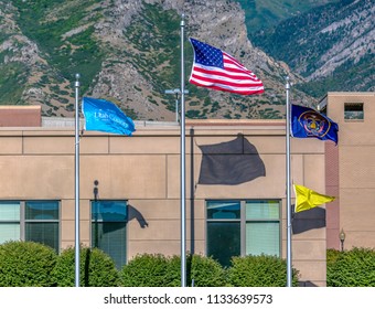 Utah county flag American Flag and Utah Flag