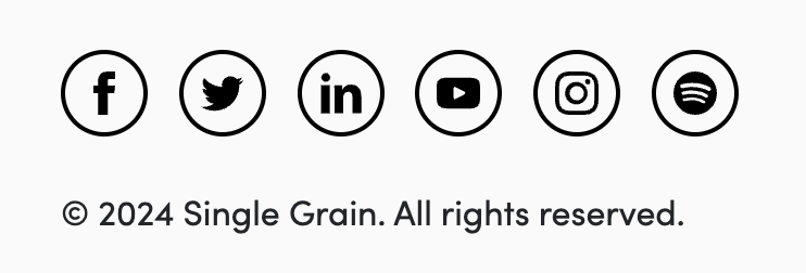 social sharing buttons on a website footer