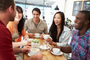 group of people drinking coffee