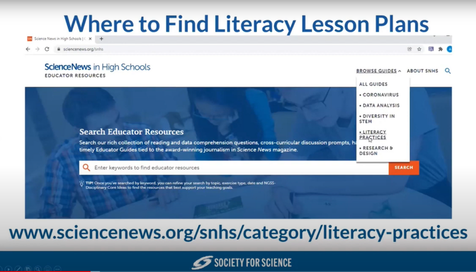 SNHS Literacy Webinar