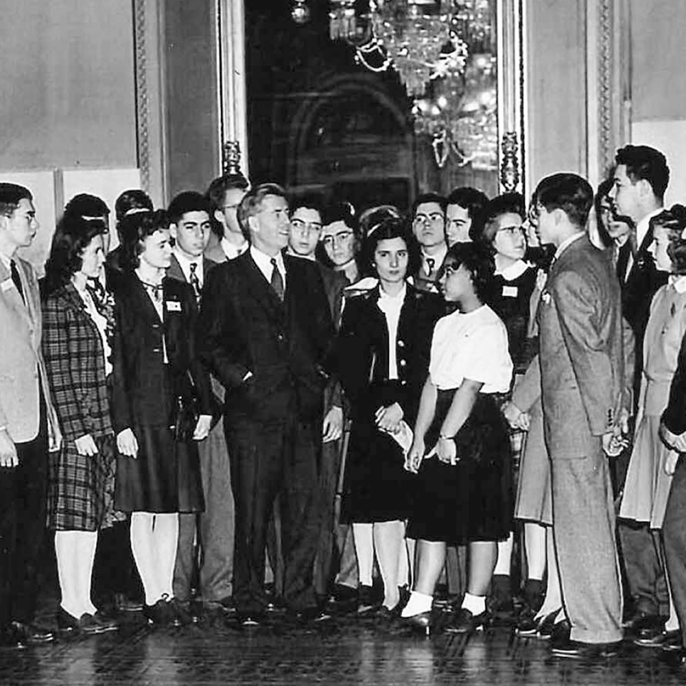 Vice President Wallace greets STS finalists at the Capitol 