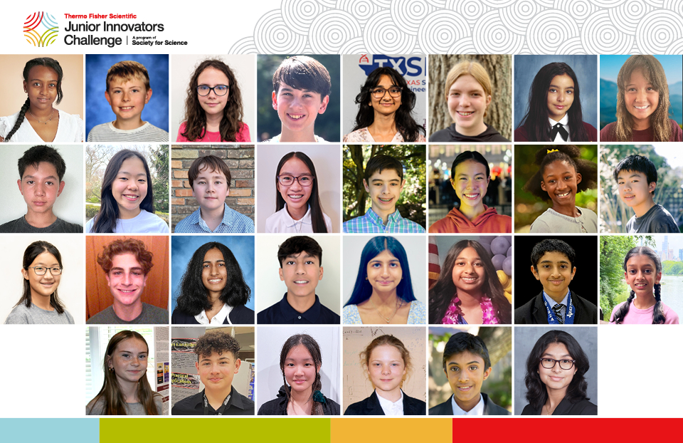 Headshots of the 30 finalists in the 2024 Thermo Fisher Scientific Junior Innovators Challenge.