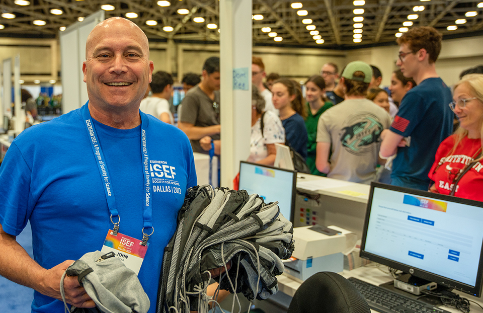 ISEF 2023 Dallas TX International Science and Engineering Fair - volunteer at Registration