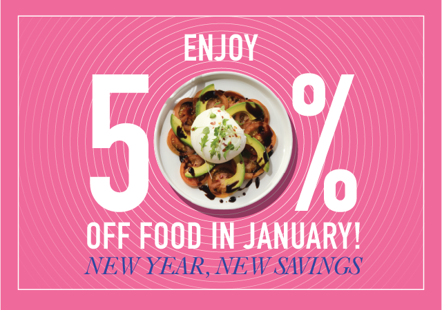 50% off food in January