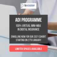 ADI Programme information webinar: Find out more about our ‘mini-MBA’ on digital insurance – Enrolling now for our next cohort starting January 27th 2021