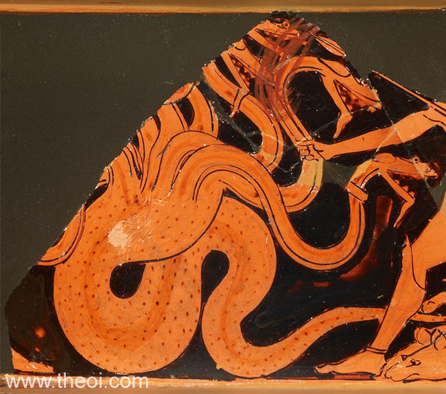 Lernaean Hydra | Athenian red-figure krater C5th B.C. | The J. Paul Getty Museum, Malibu