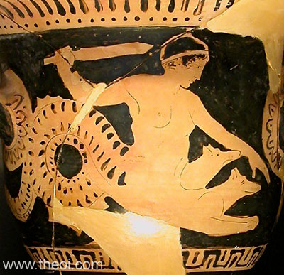 Scylla | Lucanian red-figure krater C5th B.C. | Musée du Louvre, Paris