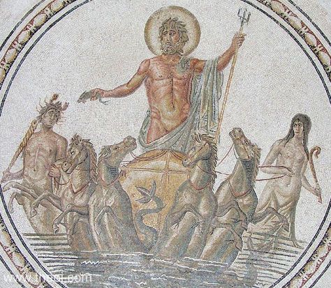 Chariot of Poseidon-Neptune | Greco-Roman mosaic