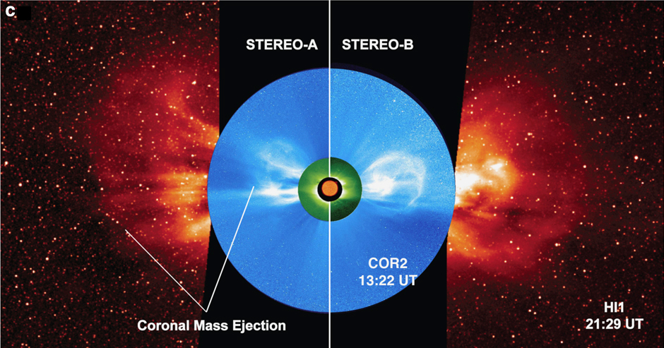 STEREO image composite of the CME from 12/12/2008