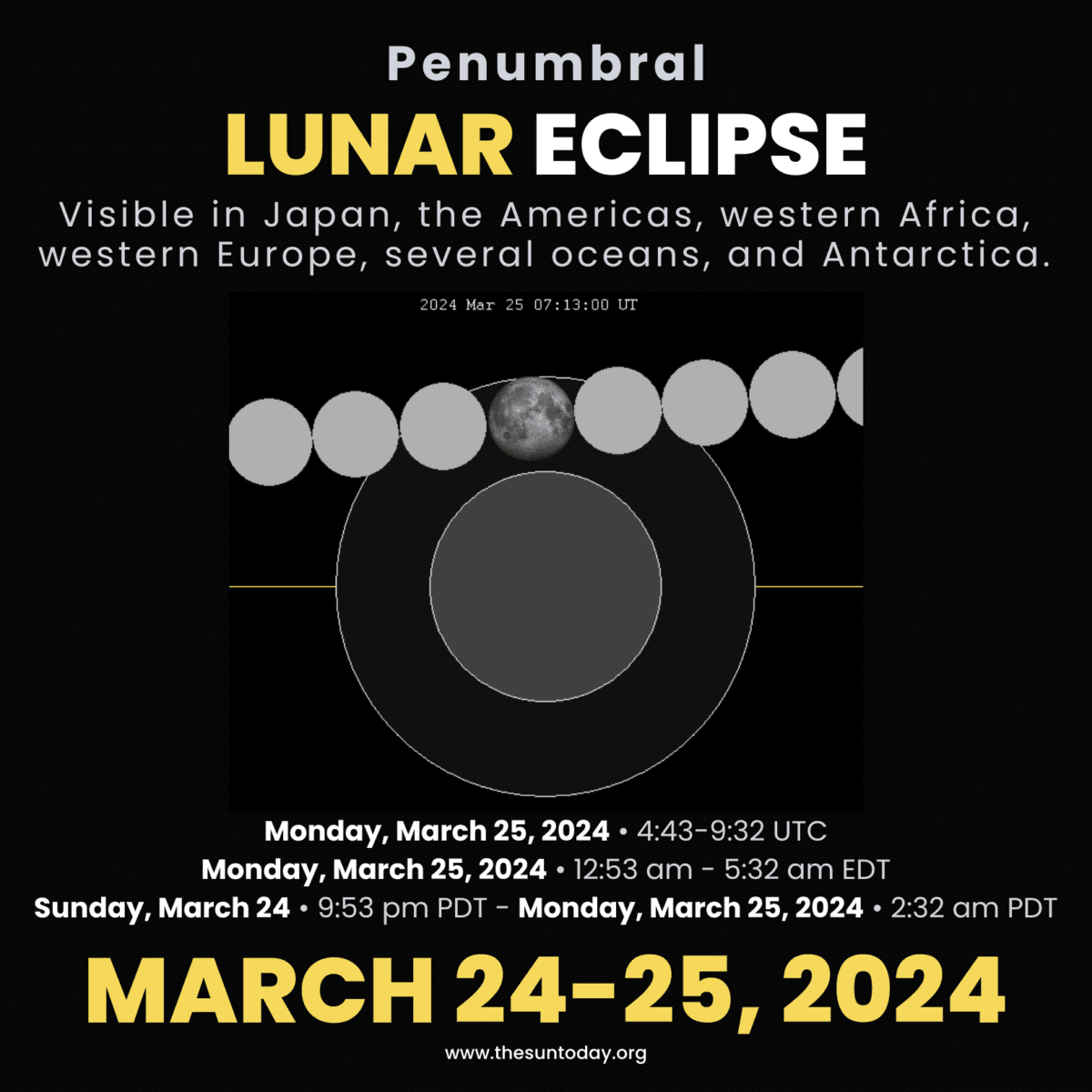 Penumbral Lunar Eclipse — March 24-25, 2024