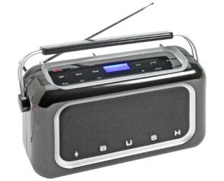 Bush DAB Digital Radio TR04DAB with antenna extended.