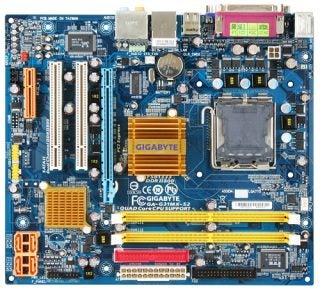 Gigabyte GA-G31MX-S2 Micro-ATX motherboard on white background.