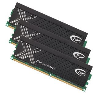 Team Xtreem DDR3-2000 3GB RAM modules on white background.