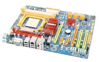 Biostar TA790GX A3+ motherboard on white background