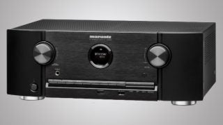 Marantz SR6008 AV Receiver front view on a white background.