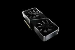 The Nvidia RTX 3060 GPU on a black background