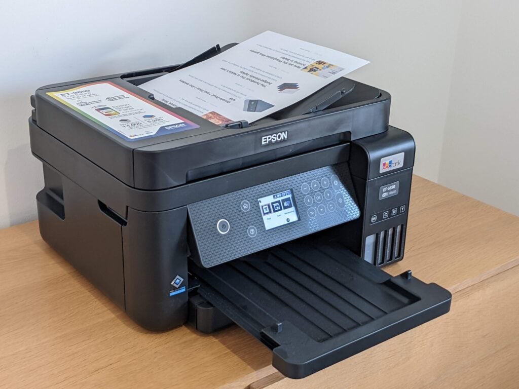 Epson EcoTank ET-3850 sitting on desk